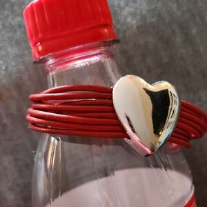 Vibrant Red Silver Charm Bracelet